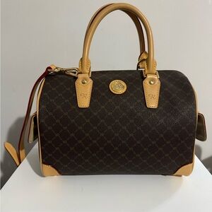 Rioni Brown and Tan small Boston bag